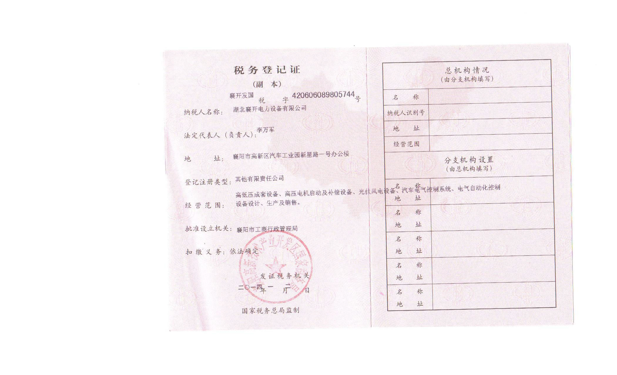 国税-税务登记证